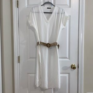 New Collection made in Italy belted polyester dress